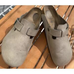 Birkenstocks Mens Tan Boston Clogs Eu Size 43 US Size 10 Leather Slip On